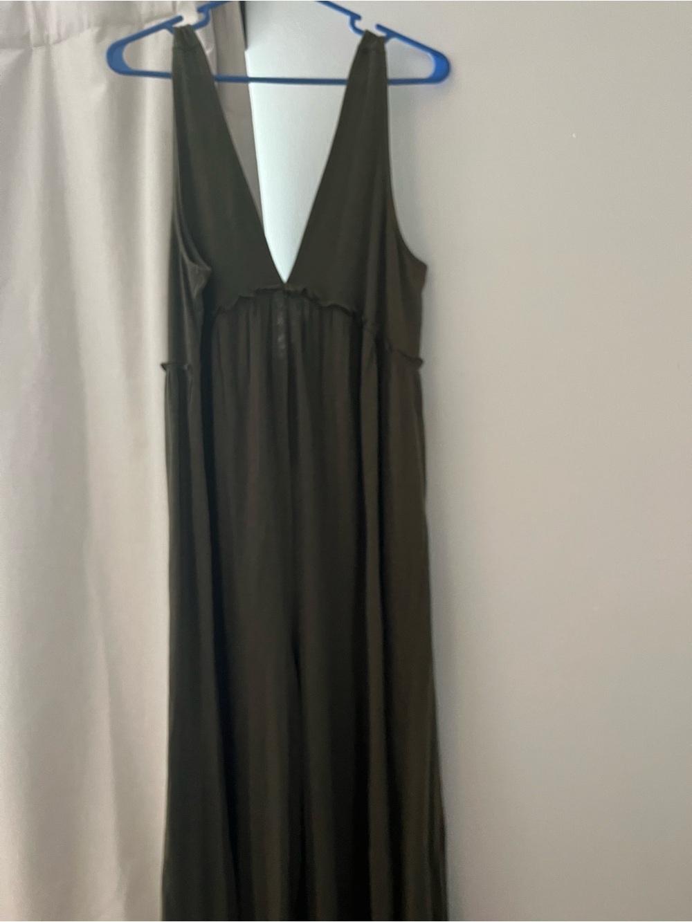 American Eagle Outfitters Olive Green Deep V Sunchaser Jumpsuit